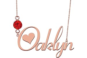 HUAN XUN Personalized Any Name Necklace with Birthstone Necklace