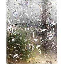 Tulip Electrostatic Glass Film Privacy Window Sticker, Glue-Free Frosted Decor for Home Office Bathroom Kitchen, Translucent Sunlight Blocking PVC Decal Roll30cm*1m