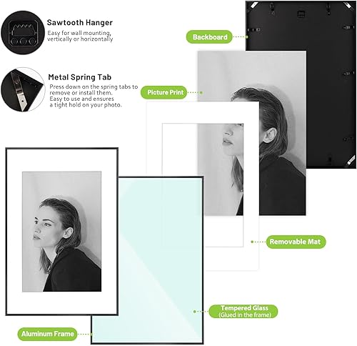 Vista 126 de Golden State Art - Portarretratos de aluminio de 18 x 24 pulgadas - con paspartú para fotos de 16 x 20 pulgadas o sin paspartú para póster de 18 x