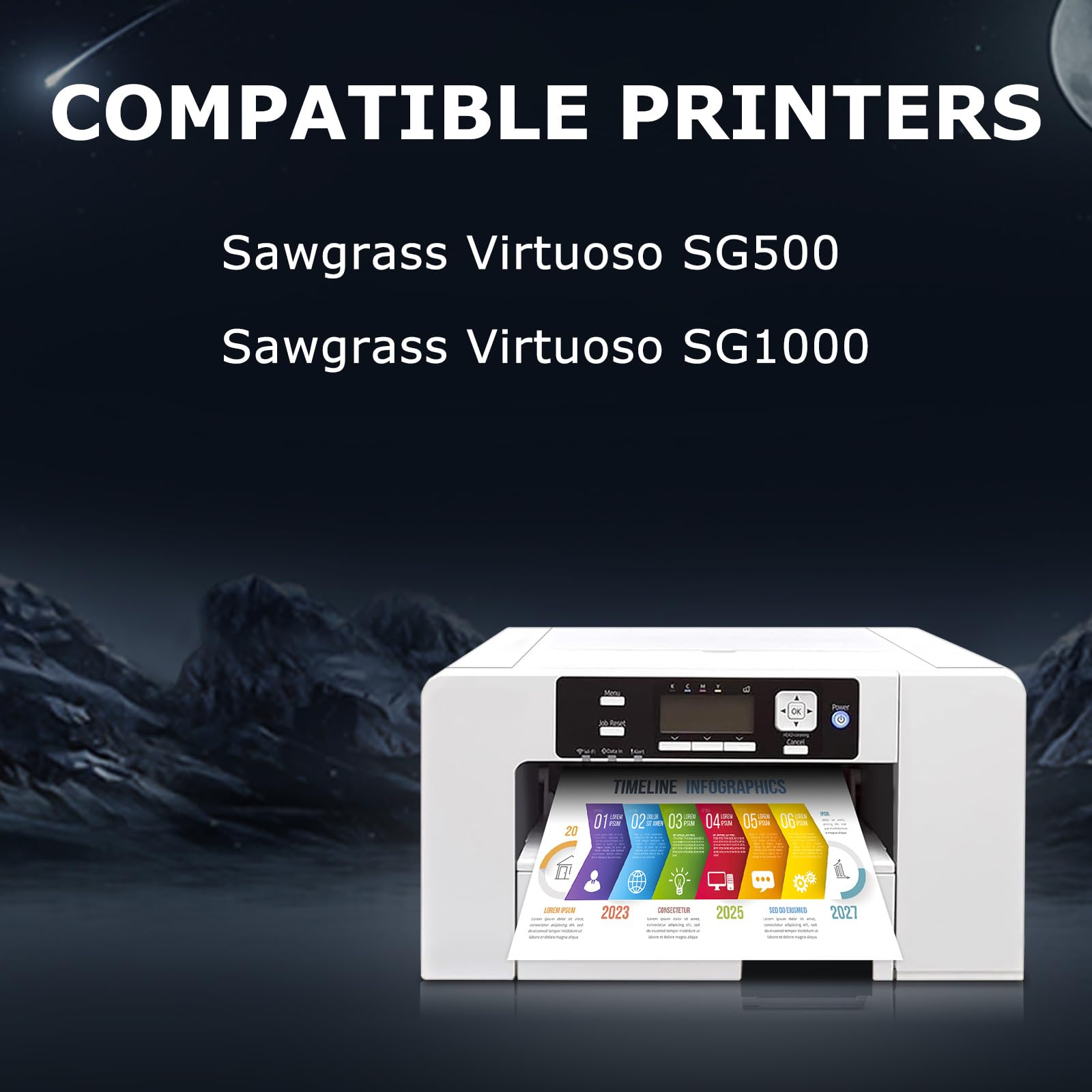 DOUBLE D SG500 SG1000 Sublimationspatronen kompatibel mit Sawgrass Virtuoso SG500 SG1000 Sublimationsdrucker (4er Pack)