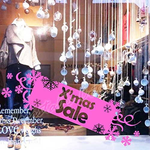 Panneau de vente de Noël pour vitrine sticker facile rouge cerise