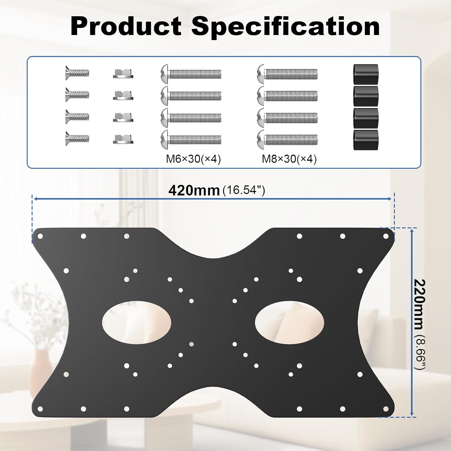 VESA Mount Adapter Plate Bracket,Converts 100x100,200x200 to 400x200mm