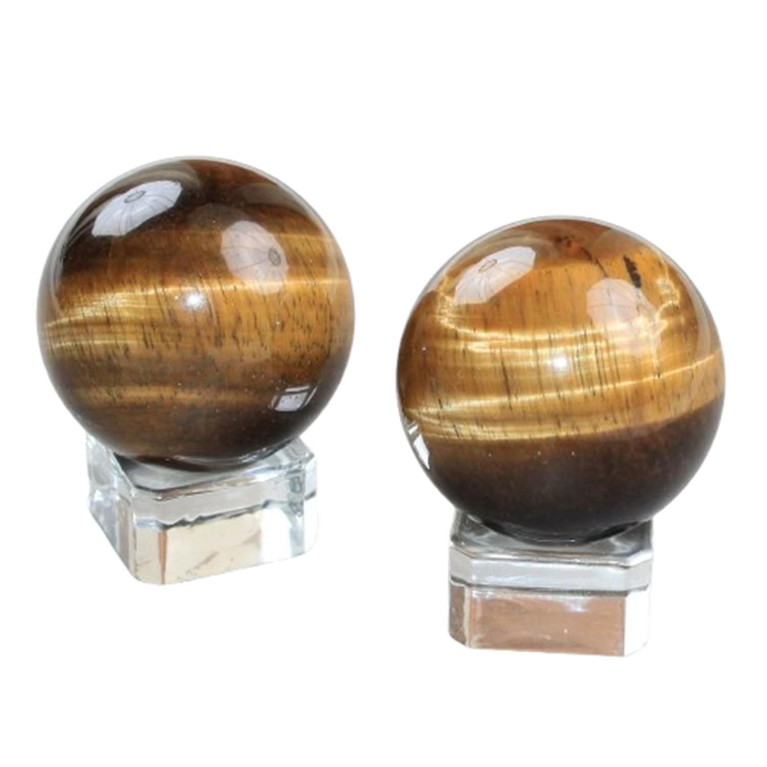 NHDVDVAV 2pcs 40mm Tiger Eye Crystal Ball for Protection and Energy Cleansing,Natural Crystal Sphere,Meditation & Feng Shui Home Decor,Crystal Decorative Precious Gifts