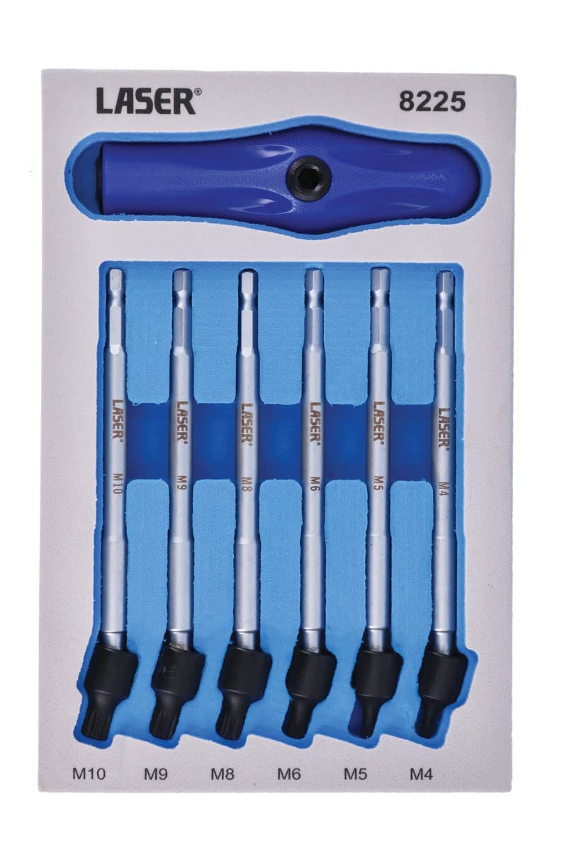 Laser 8225 Universal Joint Spline Bit Set 6pc, Blue