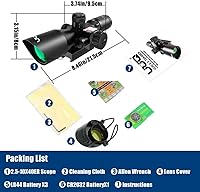 Vista 7 de UUQ 2.5-10x40 Rifle Scope with Red/Green Illuminated Mil-dot with Red/Green Laser Combo-Green Lens Color,Tactical Scope for Gun Air Hunting,Free