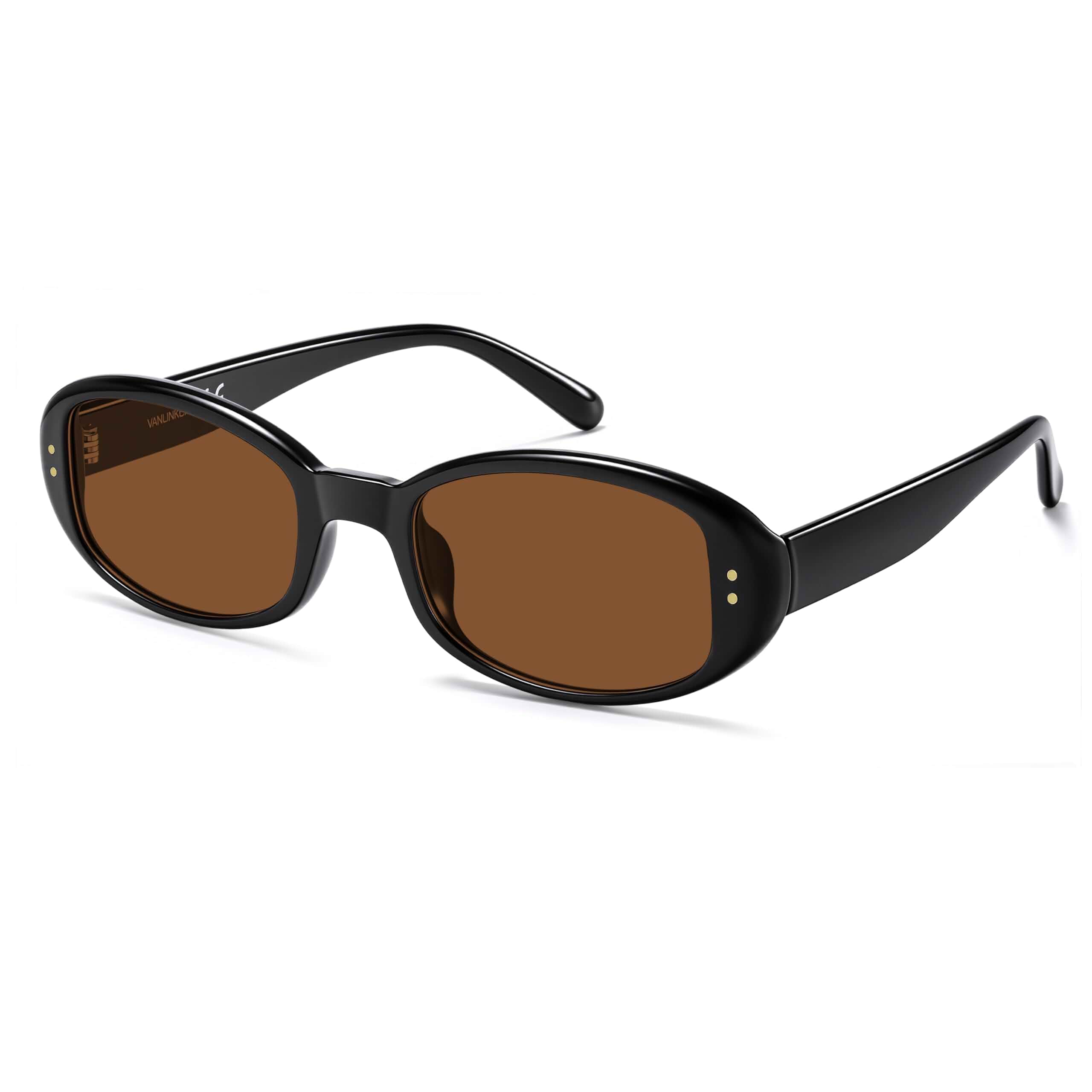 VANLINKER Retro Polarized Oval Sunglasses for Women Men VL9942 Trendy 90s Minimalist Style Vintage Chic Shades Classic Unisex Oval Sun Glasses for Driving Vacation Daily Wear