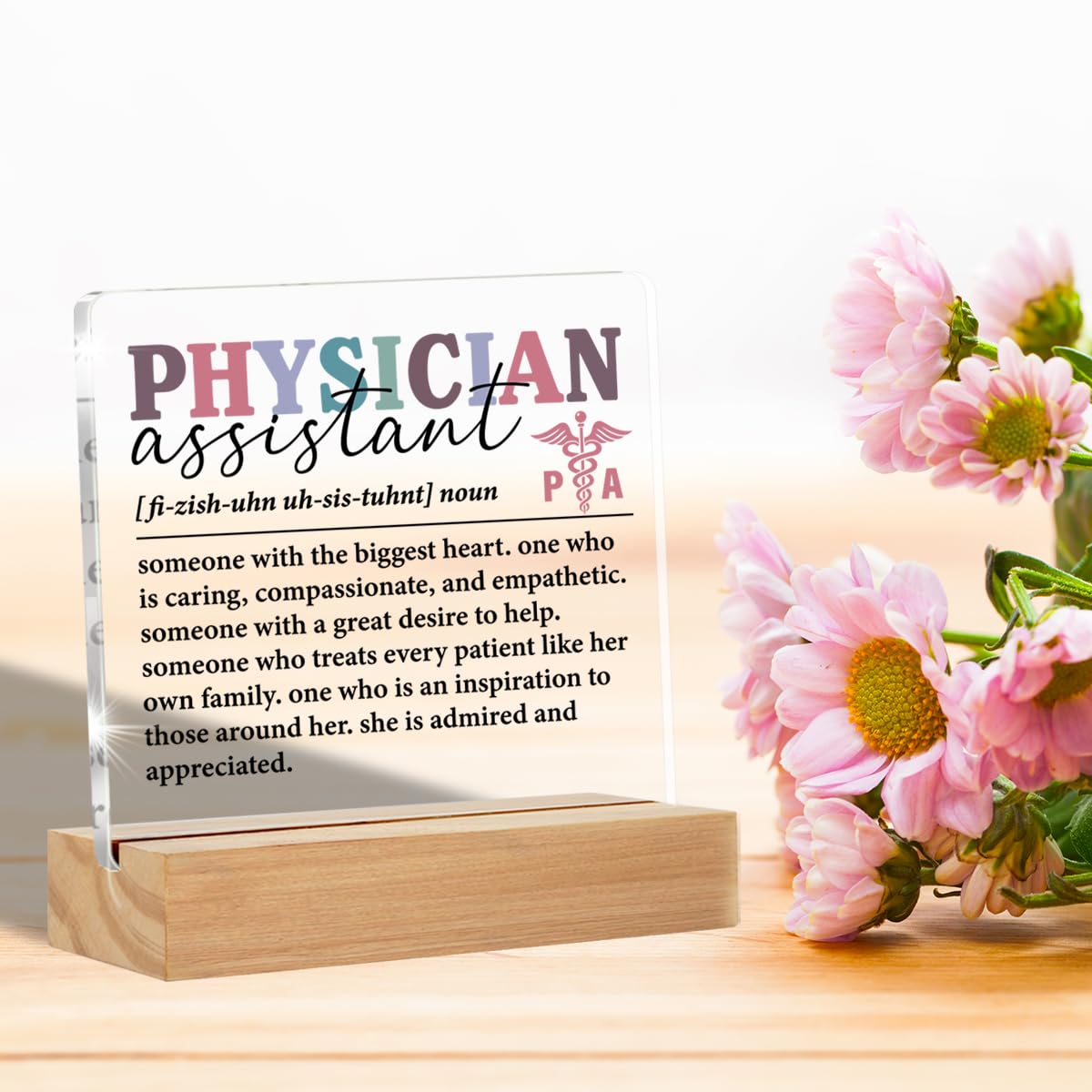 Physician Assistant Gifts for Women, PA Gifts Physicians Assistant Gifts, Thank You Gifts for Physician Assistant Acrylic Desk Plaque Sign 4 x 4 Inches