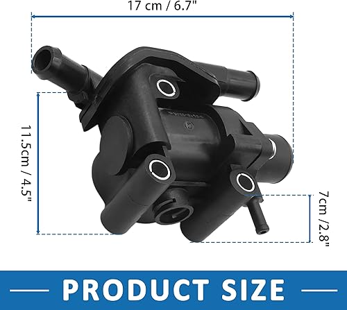 Miniatura 3 de Conjunto de carcasa de termostato YS4Z-8592-BD Reemplazo para Ford Focus 2000-2004 Negro