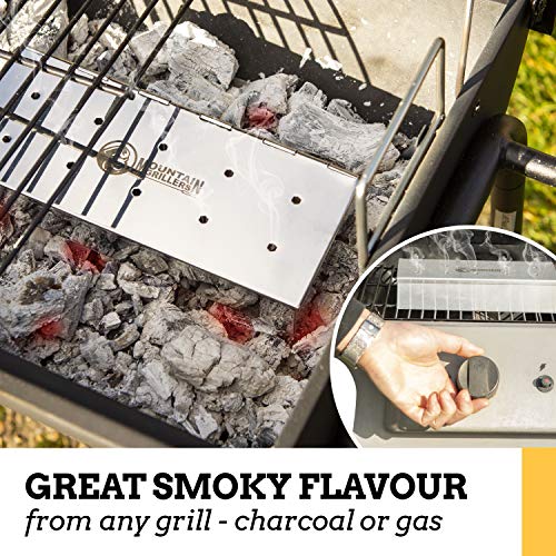 Mountain Grillers Smoker Box For Wood Chips Use A Gas Or Charcoal Bbq Grill And Still Get That Delicious Smoky Barbecue Flavored Grilled Meat Hinged Lid For Easy Access Polished Finish Stainless Steel #TOP2