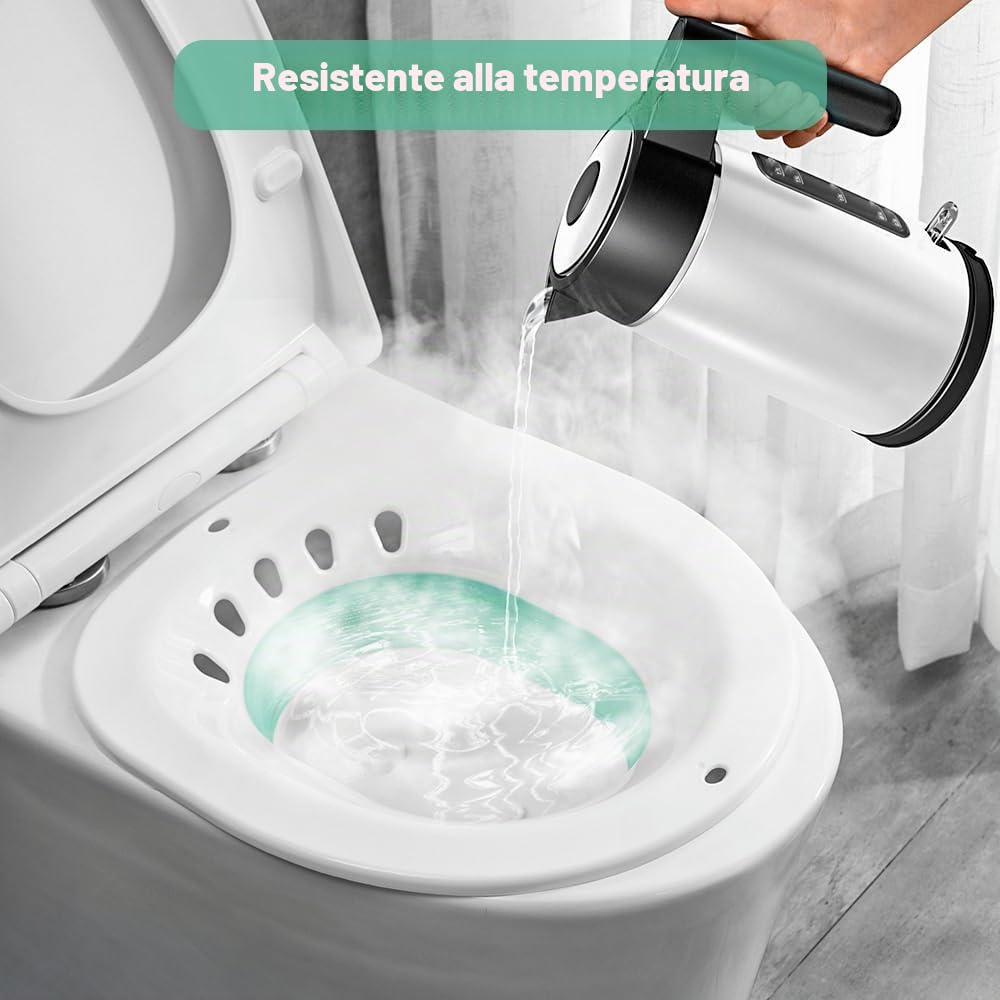 Bagnetto pieghevole per WC, bidet per WC, vasca da bagno portatile per il trattamento delle emorroidi, cura del letto settimanale, donne incinte e anziani (circa 2,5 litri)