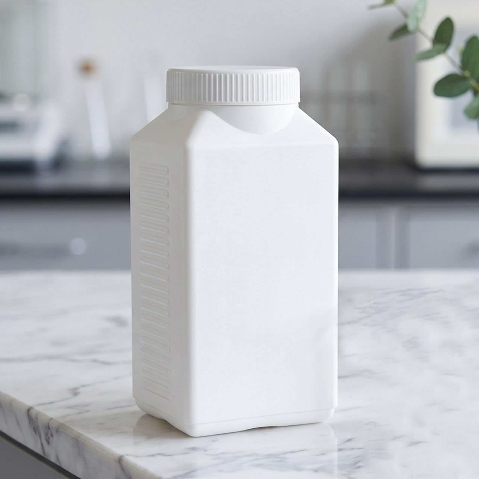 12 Piezas Botella de Rosca de Rectangular Hdpe Laboratorio de 1000ml Blanco con Tapa Almacenamiento y Dispensación para Reactivos en Entornos Industriales