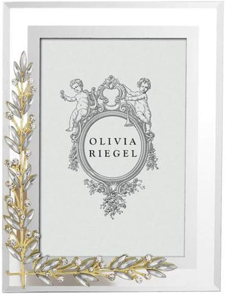 Olivia Riegel Gold and Silver Laurel Crystal Photo Frame (4"X6")