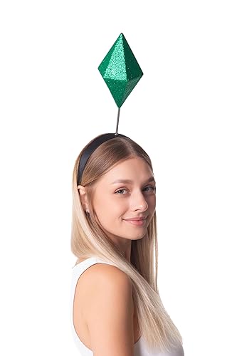 Cosplaya Diamond Shape Costume for Women Mens Headband Adult Hat Headpiece Green Halloween Cosplay Accessories - One size fits most - Green