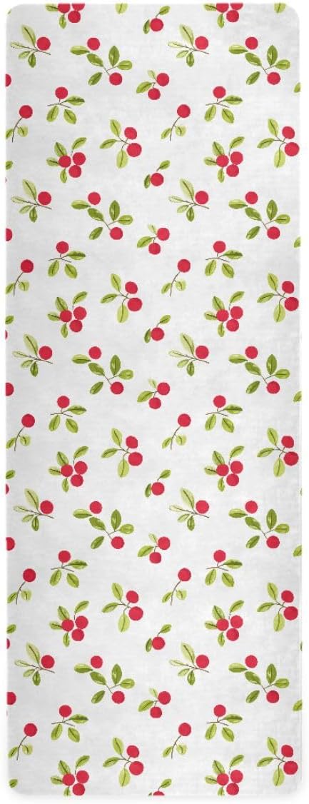 ALAZA Cherry Pattern Yoga Mat Non Slip Fitness Exercise Mat, Workout Mat for Yoga, Pilates and Floor Exercises