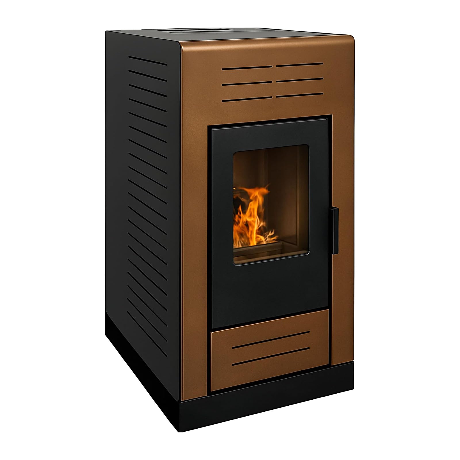 EIDER BIOMASA Estufa de Pellets GIOVE – 10,8 kW – Rendimiento 90% – Tolva 16 kg – Hasta 315 m³ – Programación Semanal – Display Digital – Salida 80 mm – Clase Energética A+
