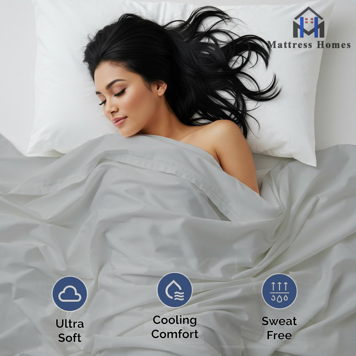 Queen Size Flat Sheets Only- Hotel Quality Luxury Single Wrinkle Free & Fade Resistant Flat Sheet - Extra Soft, Breathable Bedding for Easy Care Bed SheetLight Grey Flat Sheet Only