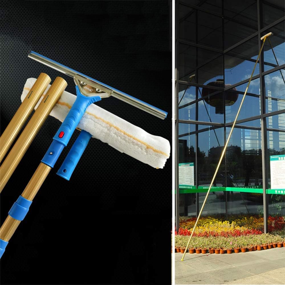 Telescopic Window Cleaner Bar Scraper, Window Glass Wall Photovoltaic Panel Cleaning Pole, Extendable Cleaner for Trucks Campers Caravan Buses Windows Solar Panels Washing/1M/13.5Ft