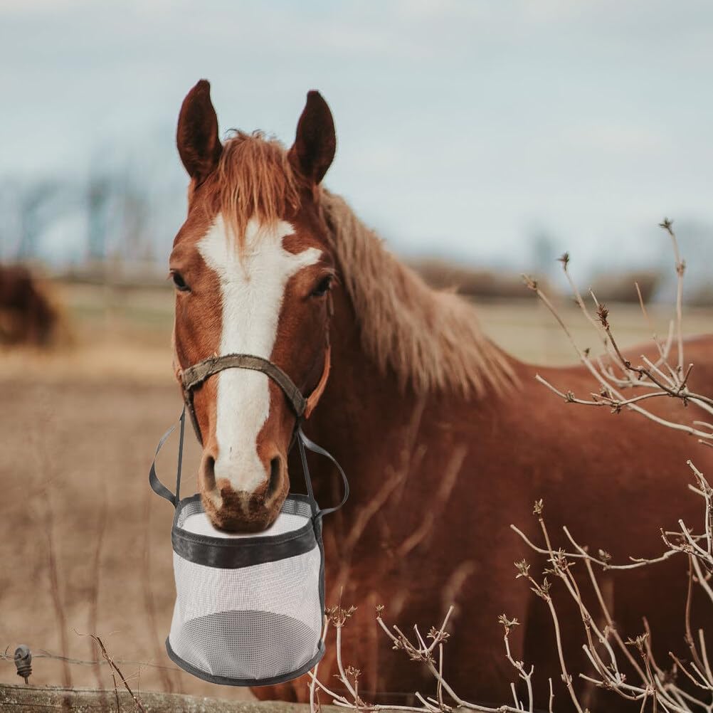 Sac à Foin Robuste Pour Chevaux – Capacité 7-8 Flocons, Design Breveté, Bleu Roi