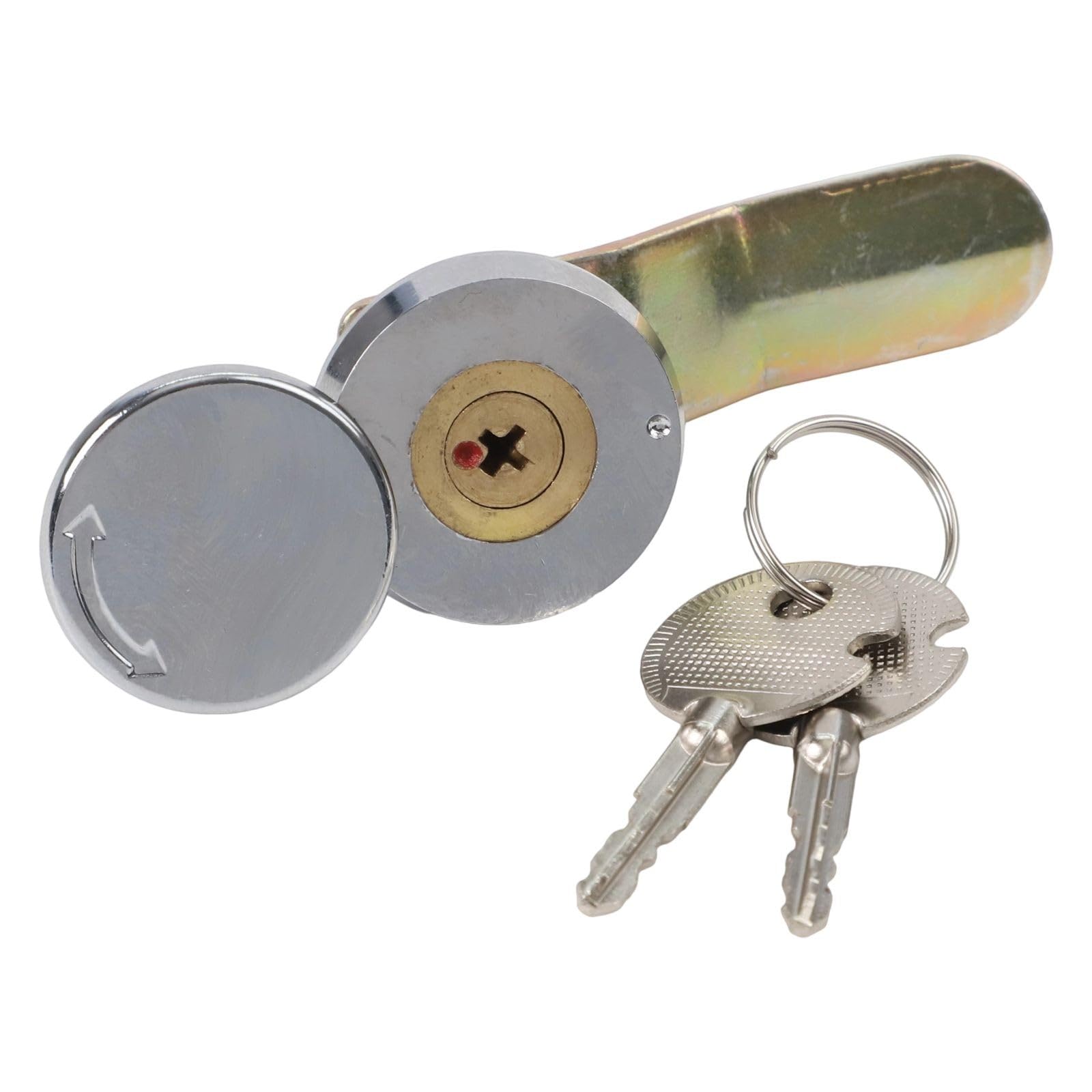 Cabinet Lock, Zinc Alloy Cam with Key 48x16mm Silver for Distribution Box Door