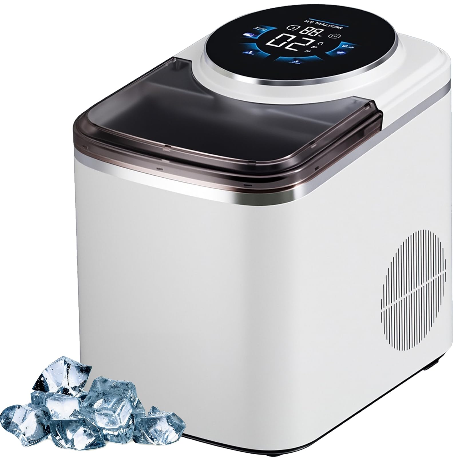 Máquina de hielo para cocina y oficina compacta con pantalla LED ideal para bebidas diarias 8