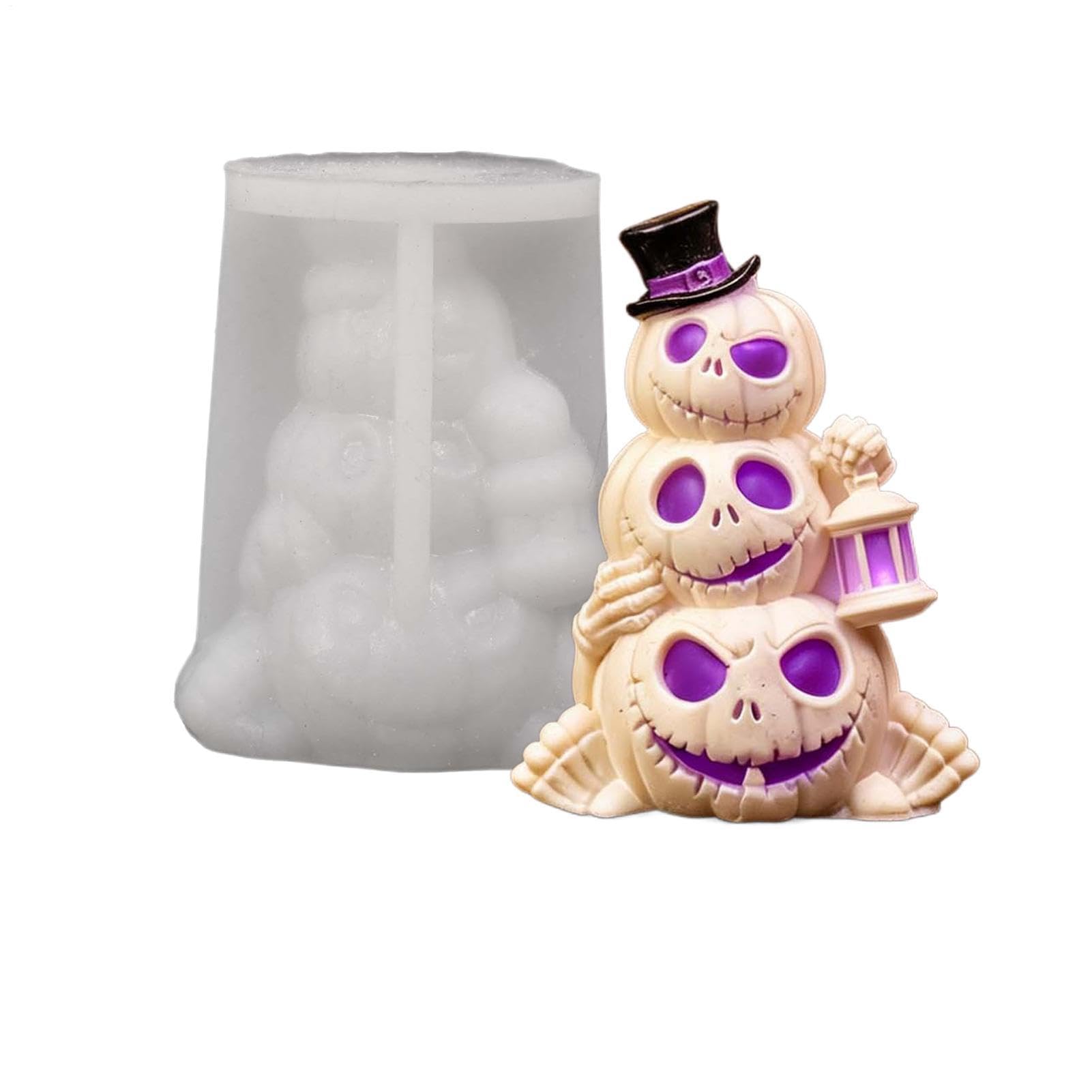 Molde de calabaza con calavera 3D para repostería de Halloween y velas en casa