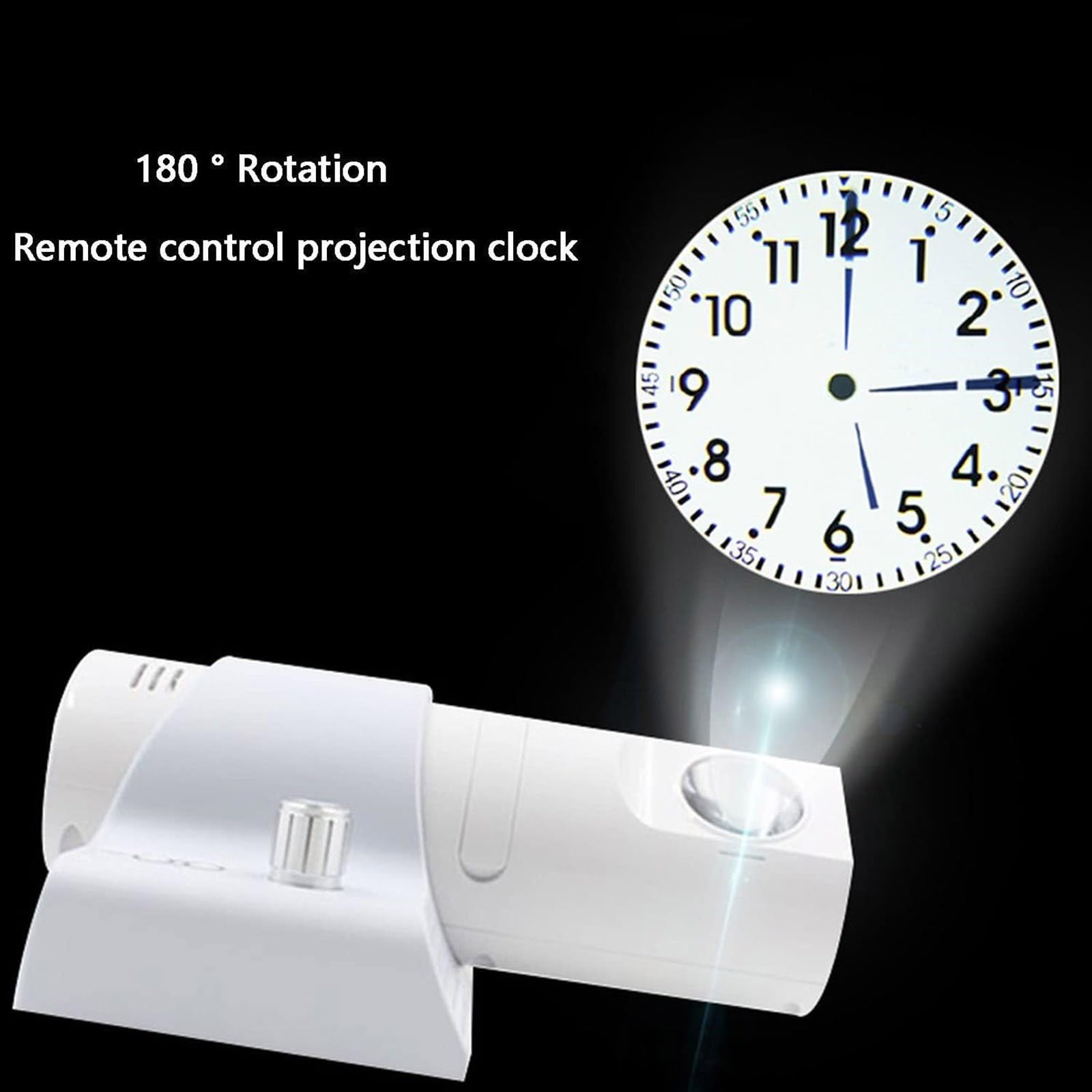 Reloj de proyección analógica LED con control remoto y diapositivas coloridas, números conmutables para dormitorio, sala de estar, reloj de gestión de tiempo