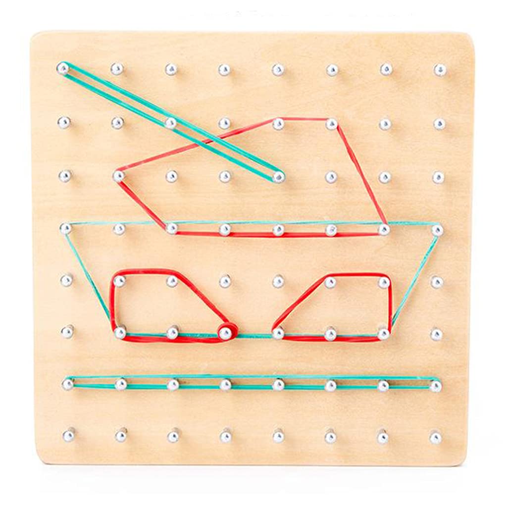 3 zestaw drewniany geoboard matematyczna manipulacyjna tablica graficzna edukacja
