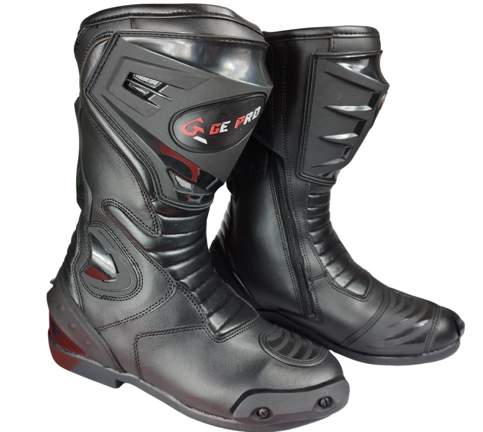 WinNet Stivali stivaletti sportivi calzature di pelle per moto con protezioni da turismo o pista (38)
