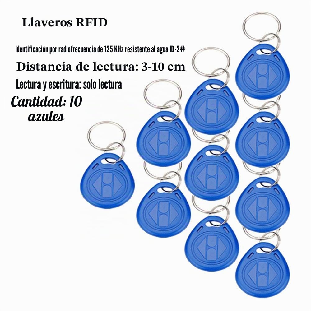 YAVIS Sistema de Control de Acceso a la Puerta Kit con Contraseña Teclado, 180kg 350lbs Cerradura Magnética Eléctrica, DC 12V Fuente de Alimentación, fuente de alimentación, 10 llaveros de RFID 125KHz