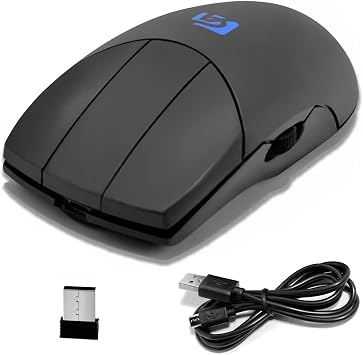 Shengshou 3 Button Mouse Side Scroll Wireless 3 Button with Scroll Wheel Perfect for 3DCG CAD CAM Black