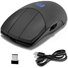 Shengshou 3 Button Mouse Side Scroll Wireless 3 Button with Scroll Wheel Perfect for 3DCG CAD CAM Black