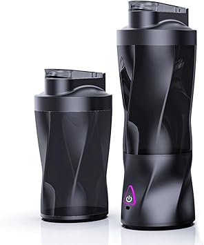 Portable Juicer Blender, USB Rechargeable Smoothie Maker With 5 Upgraded Blades And 6000mAh Battery, Rechargeable Shaker Bottle, Mini Travel Blender For Shakes & Smoothies (Black)