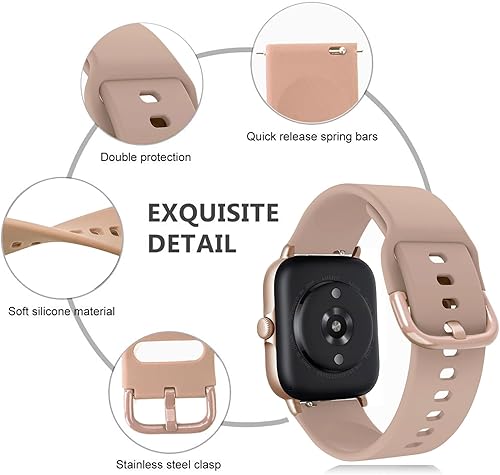 Miniatura 2 de ViCRiOR Bandas compatibles con Amazfit GTS 4GTS 4 MiniGTS 3GTS 2GTS 2eGTS 2 miniGTSActive, paquete de 3 correas de repuesto de silicona suave para