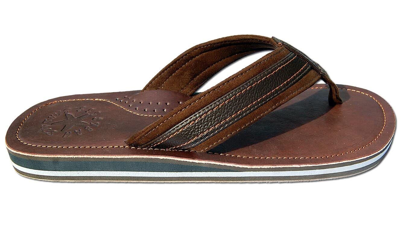 Herren Leder Zehentrenner Zehensandale Zehensteg Sandalen Gr.40-50/1964.bw