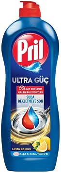 Pril Ultra Güç Sıvı Bulaşık Deterjanı Limon Kokulu 675 g (653ml) - Suda Bekletmeye Son