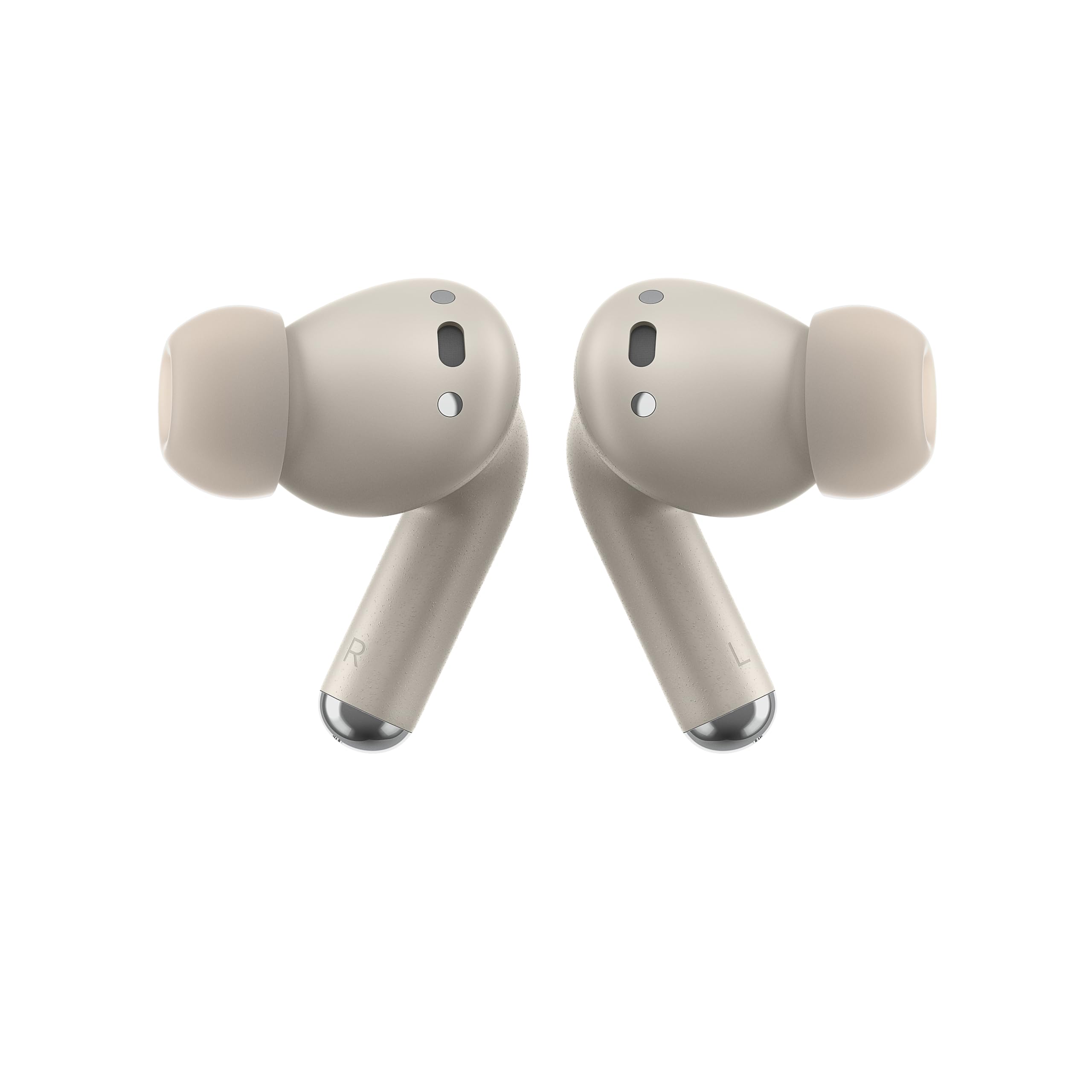 Motorola Moto Buds Plus, bezprzewodowe słuchawki, aktywna redukcja szumów, bezprzewodowe słuchawki Sound by Bose, przestrzenny dźwięk Dolby Atmos z, słuchawki Bluetooth autonomia do 38 godzin, beżowy