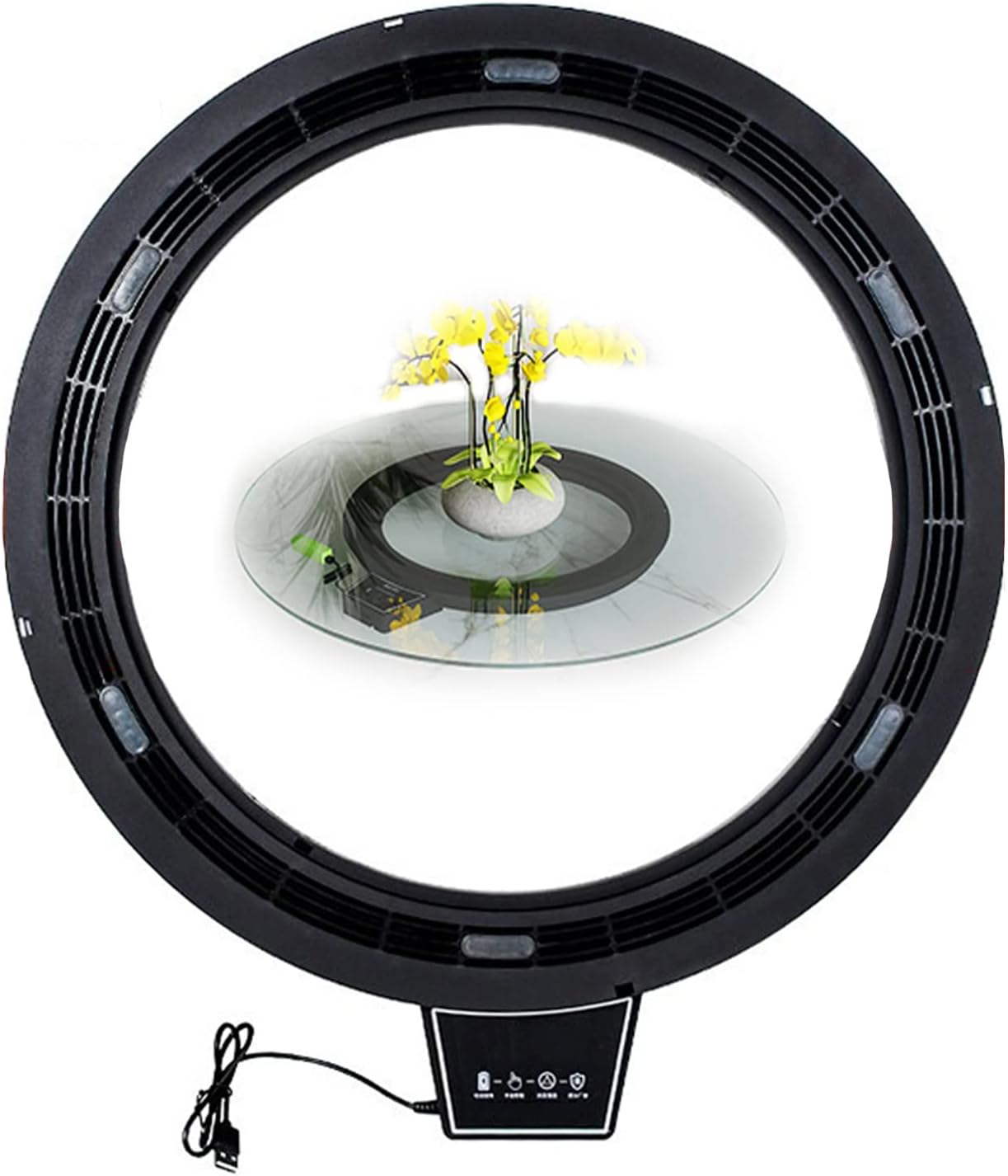 HORV Electric Rotating Turntable Bearing Round Swivel Base Dining Table Serving Tray Large Display Stand Kitchen storage Silent Operation for Wood Glass Table for Lazy Susan Photography Showcase ( Col