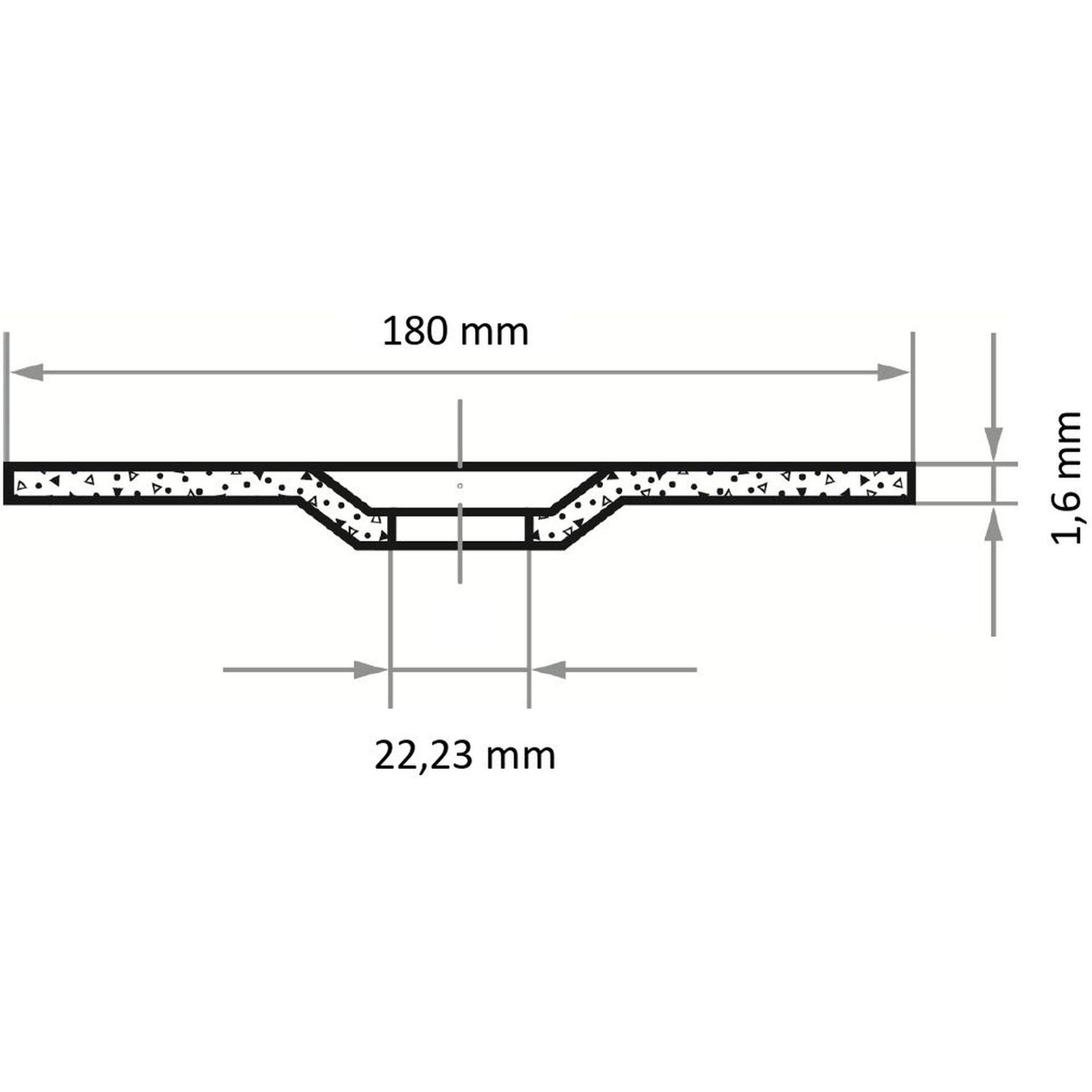 Disco da taglio LUKAS T42 per acciaio inossidabile 180x1.6 mm curvato | per smerigliatrice angolare | A46X-BF