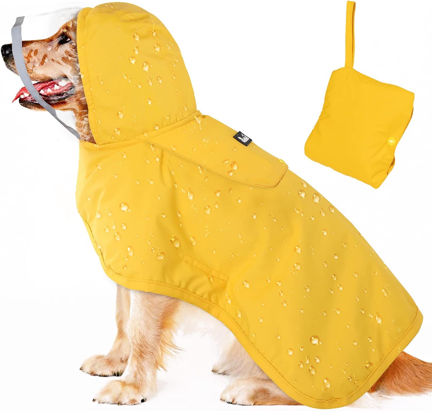 SlowTon Dog Raincoat, Adjustable Dog Rain Jacket Clear