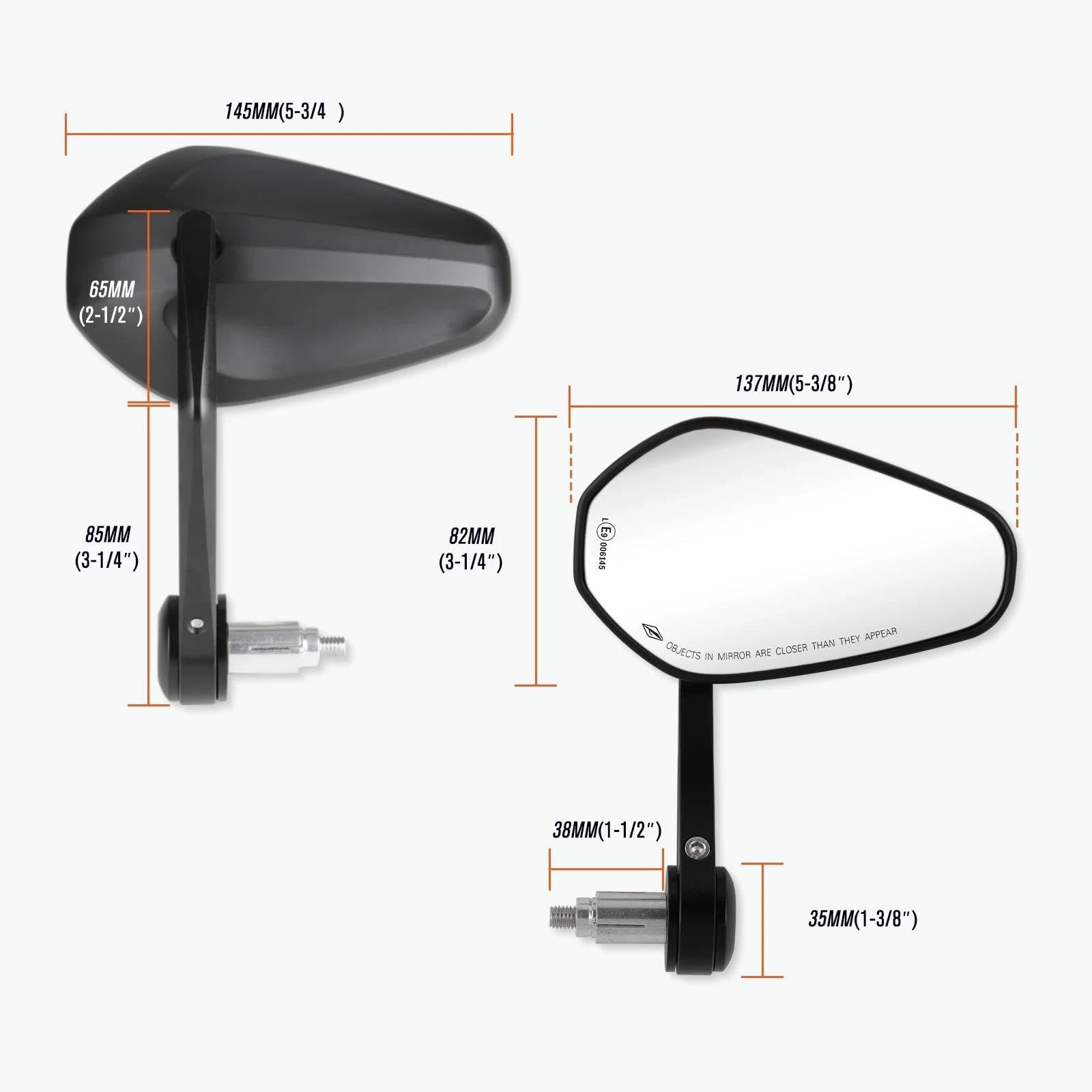 Specchietti Retrovisori Laterali da 7/8" O 1" per Moto, Scooter E Moto per estremità del Manubrio Ricambi per Y&amaha Specchietti Laterali Moto