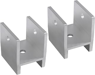 3MIRRORS Silver Aluminum Bimini Top Mount Brackets for 1 3/8" Square Tube, 2 Count