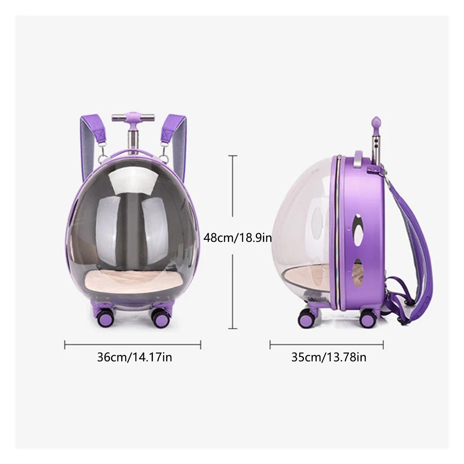 Bagagli for animali domestici, Valigia for animali domestici Trolley trasparente Borsa for gatti Fuori Capsula spaziale portatile for cani Zaino di grande capacità for viaggi all'aperto(Khaki