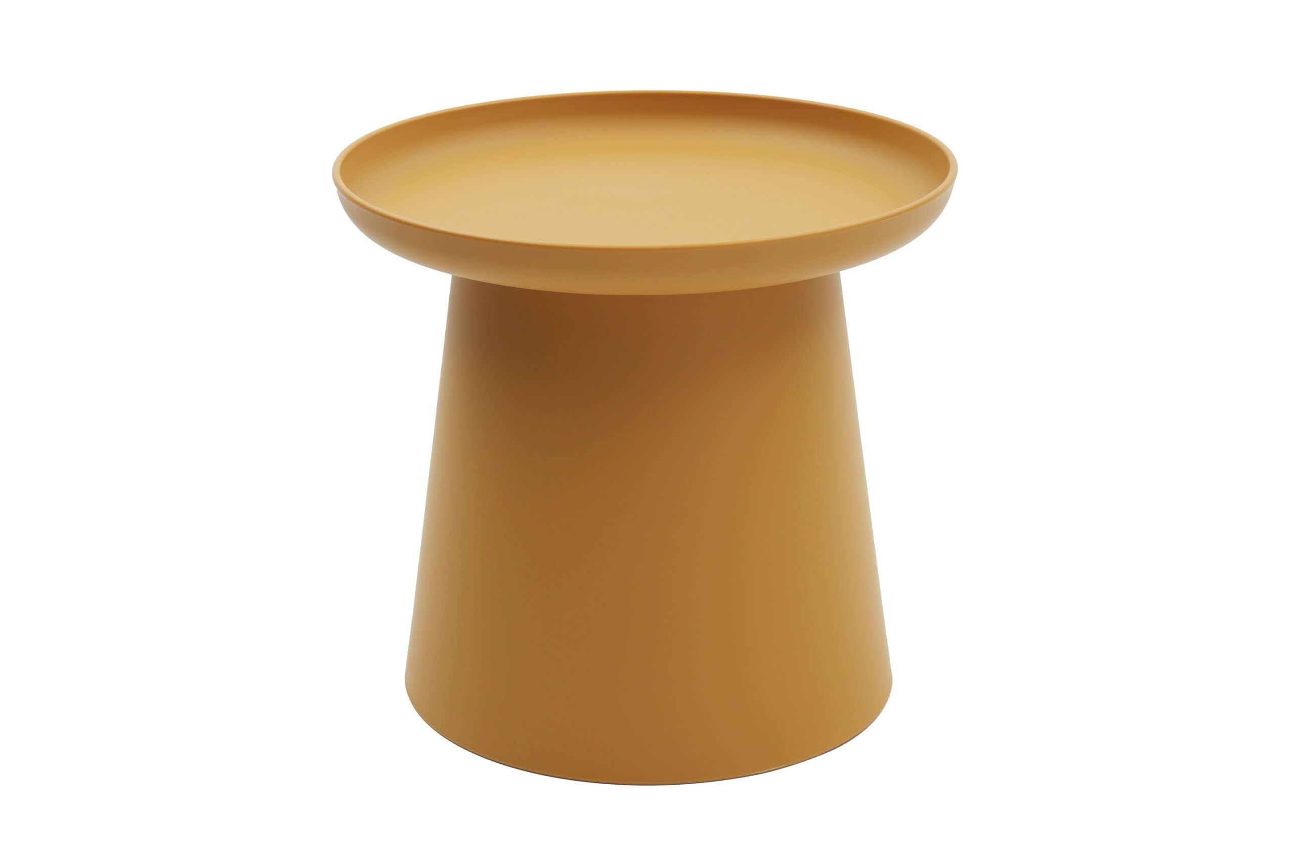 KONTE.DESIGN Tavolino IBIZA rotondo in polipropilene, Giallo, 50x50x46 cm