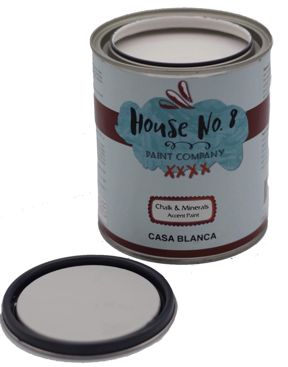 House No.8 Chalk Finish Paint - Chalk Furniture & Cabinet and Accent Paint - Quart (Casa Blanca)