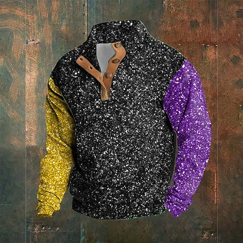 2025 Outfit for Men,2025 Shirts for Men,Carnival Print Crew Neck Loose New Party Soft Comfy 2025 Tops2