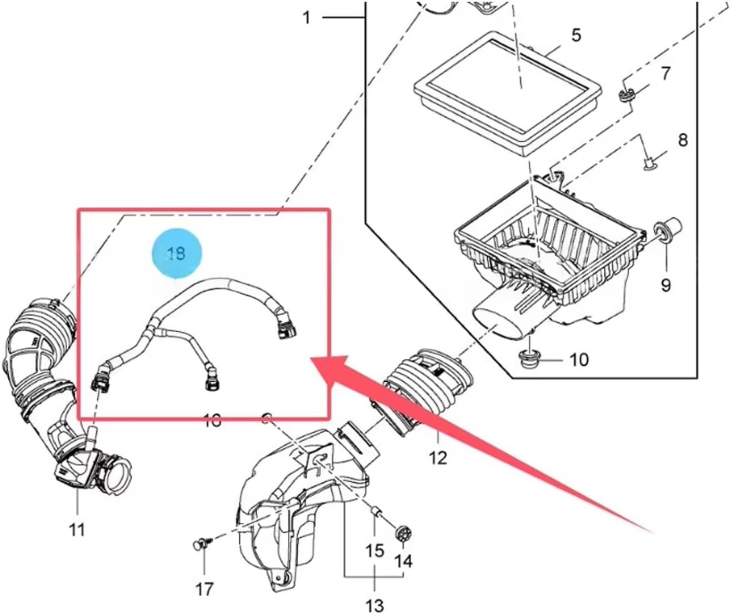 Crankcase Ventilation Hose Positive Tube For Terrain 1.5L 2018-2022