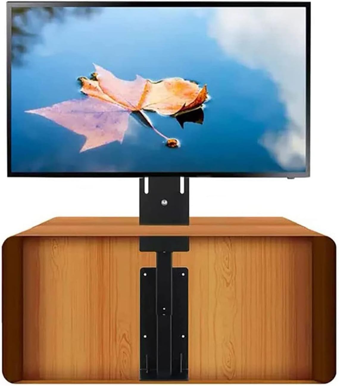 Staffa per TV motorizzata elettrica regolabile a soffitto con meccanismo di sollevamento nascosto con telecomando per TV da 57-122 cm Soluzione di montaggio a parete salvaspazio