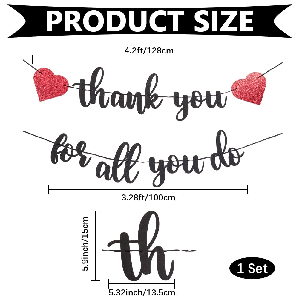 CREATCABIN Thank You for All You Do Banner Thanksgiving Banners Black ...