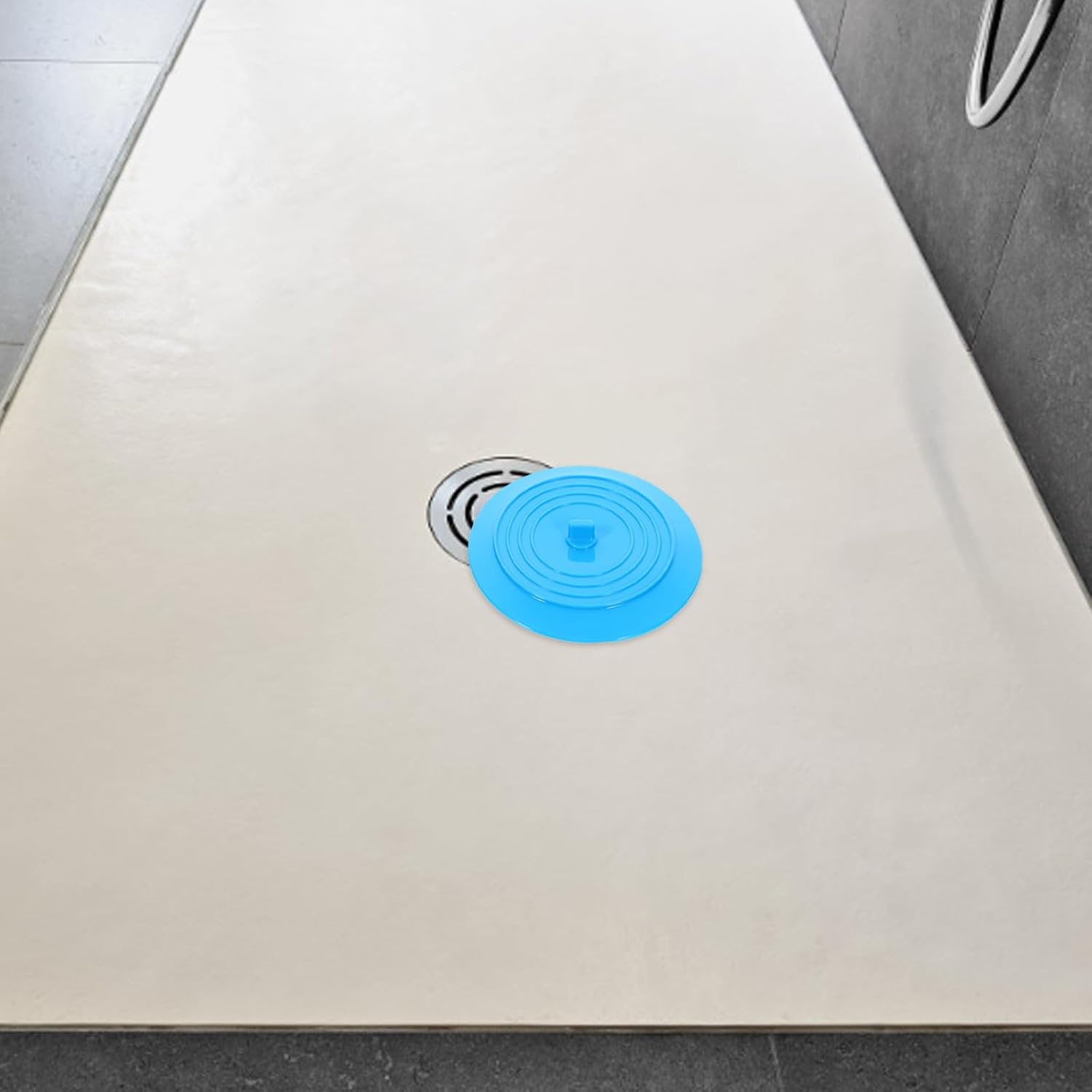 Silicone Bathtub Drain Plug Flat Tub Stopper Hair Stopper Blue Large Suction Cover for Bathroom Kitchen Laundry