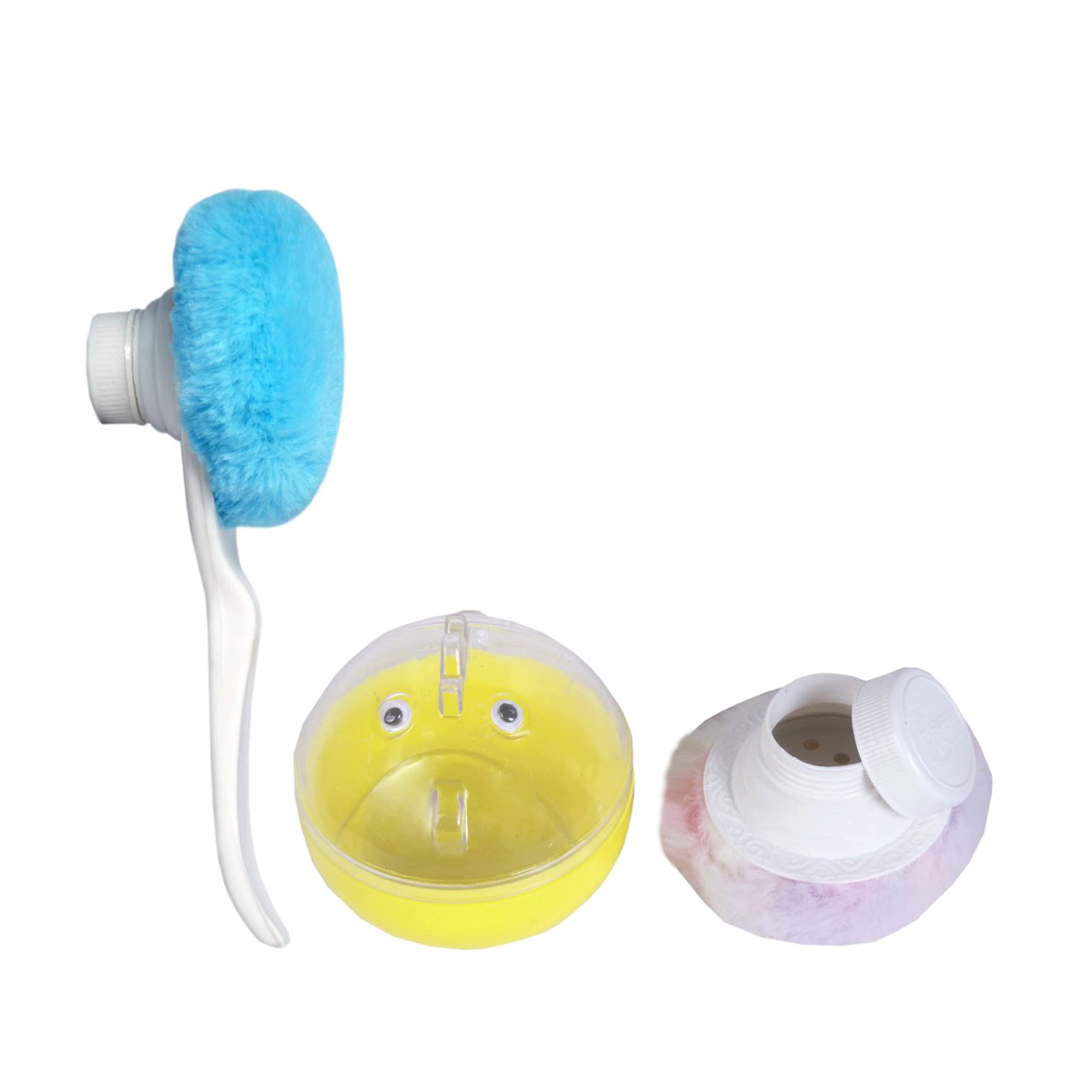 The ChipmunK Store’s Powder Puff : Powder Storage case and Transparent lid with Soft puff for Babies & Powderpuff with handle -Yellow, Blue (Pack of 2)-image-18